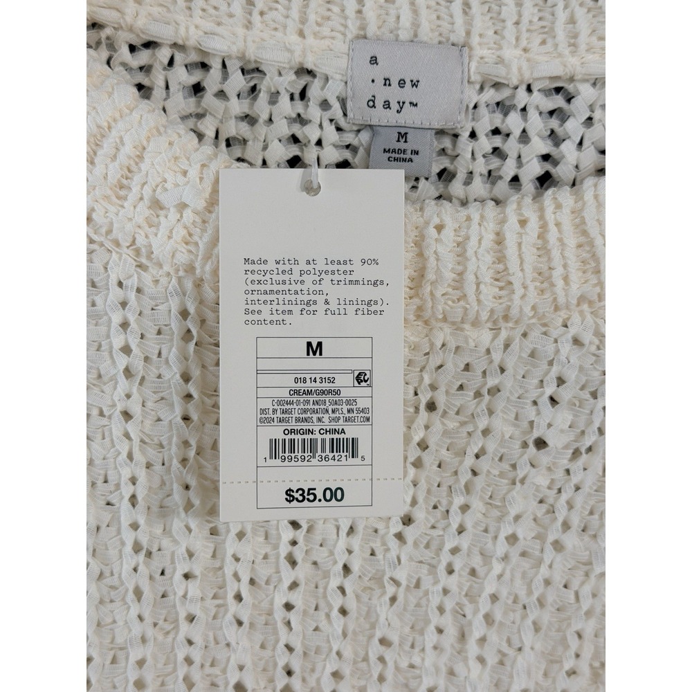 NWT  SZ  M  A NEW DAY CREAM SWEATER MEASUREMENTS IN DESCRIPTION‎ (3019) - Picture 3 of 6